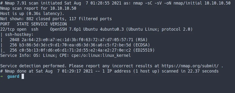 nmap initial scan