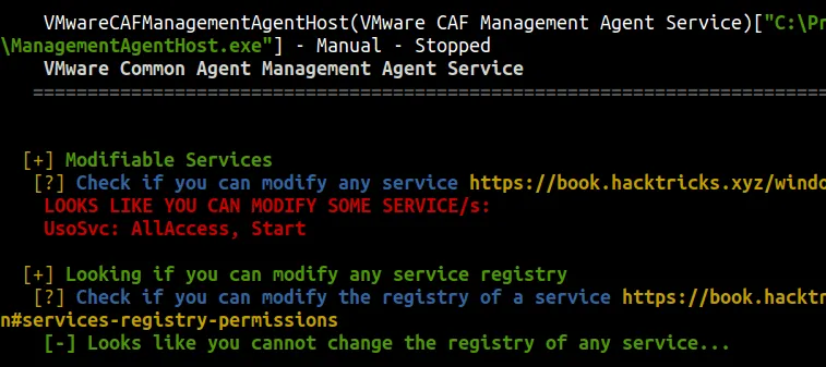 UsoSVC modify services