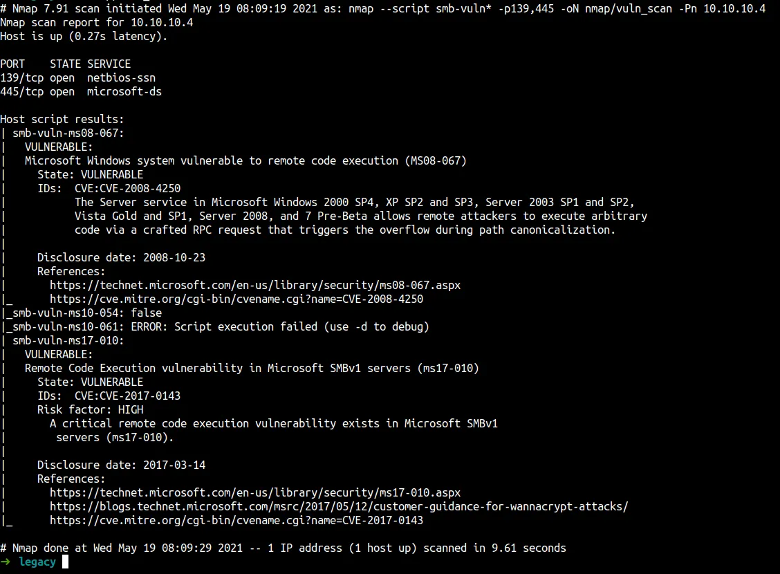 NSE check smb vulnerability