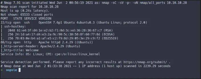 nmap allports scan