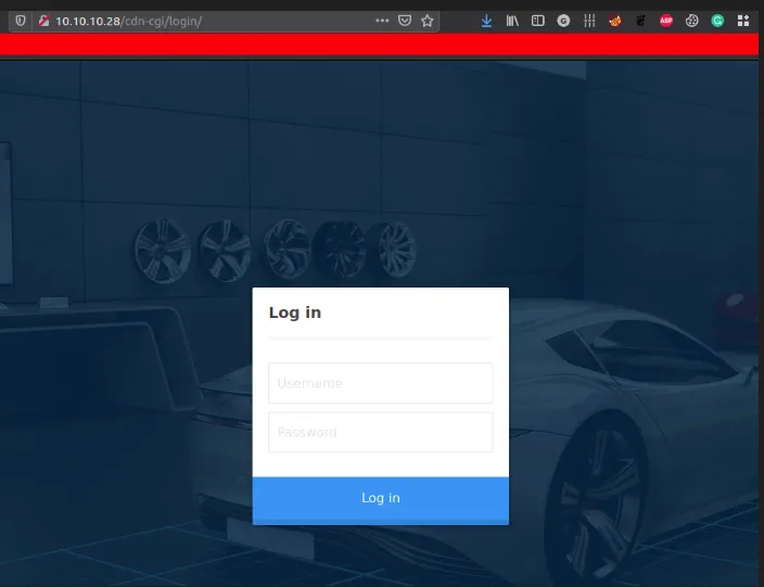 login page