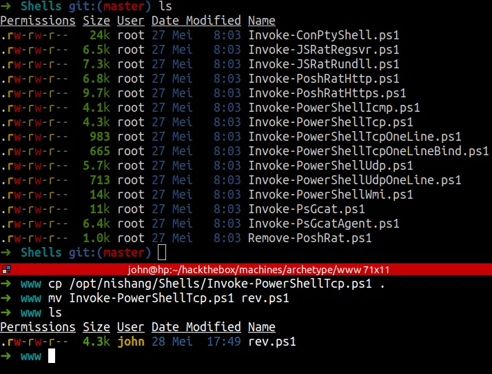 copy PowerShellTcp.ps1
