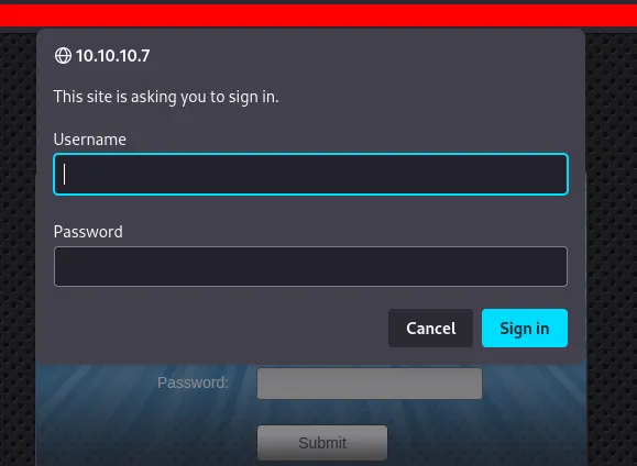 admin login prompt