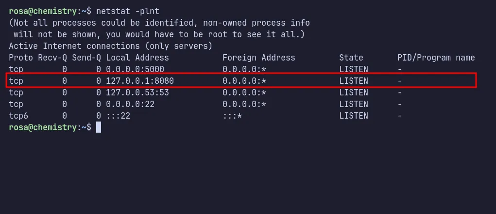 check listening local port