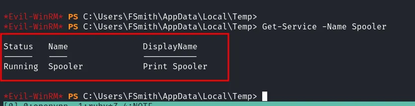 check printspooler running