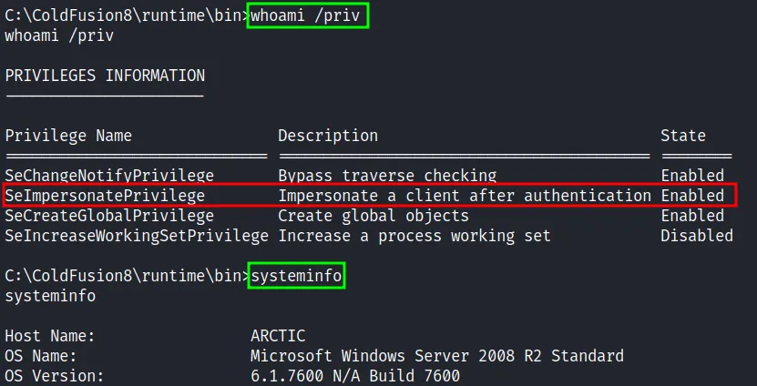 check the system and priv