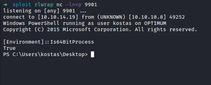using 64bit powershell