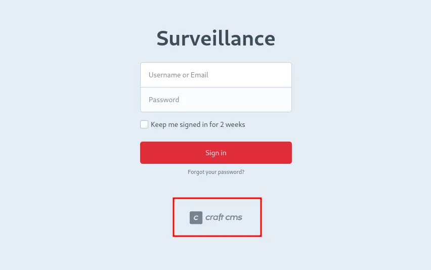 craft cms login page