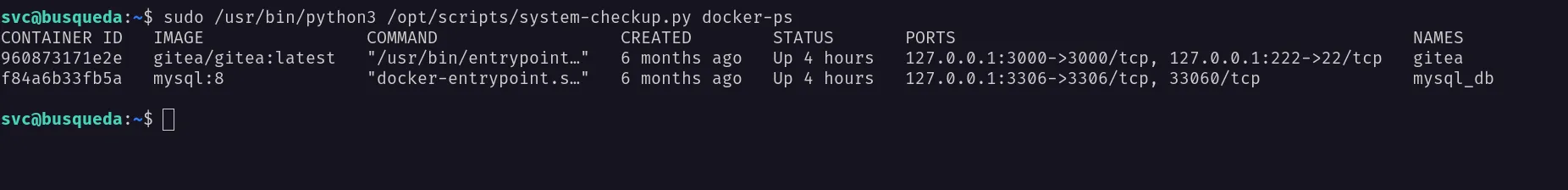 system-checkup docker-ps