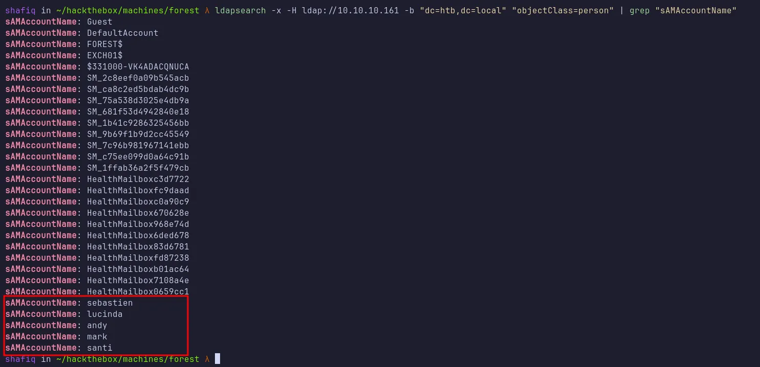enum users using ldapsearch