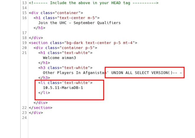 inject to show the version