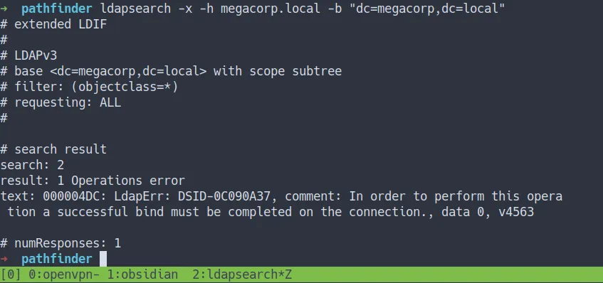 ldapsearch query error