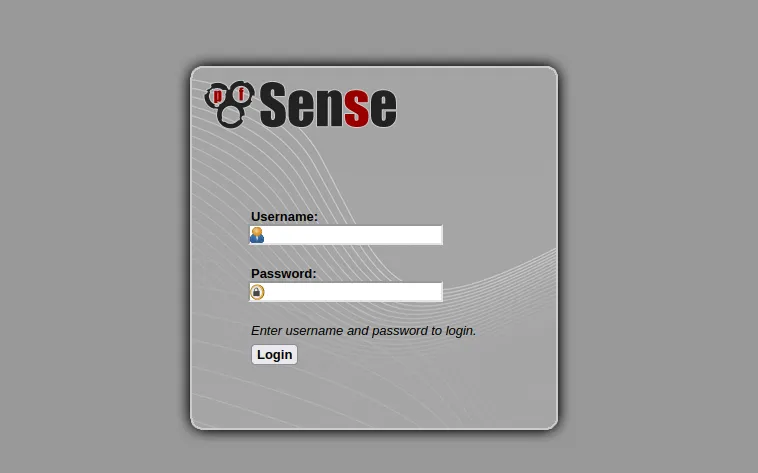 pfsense login page
