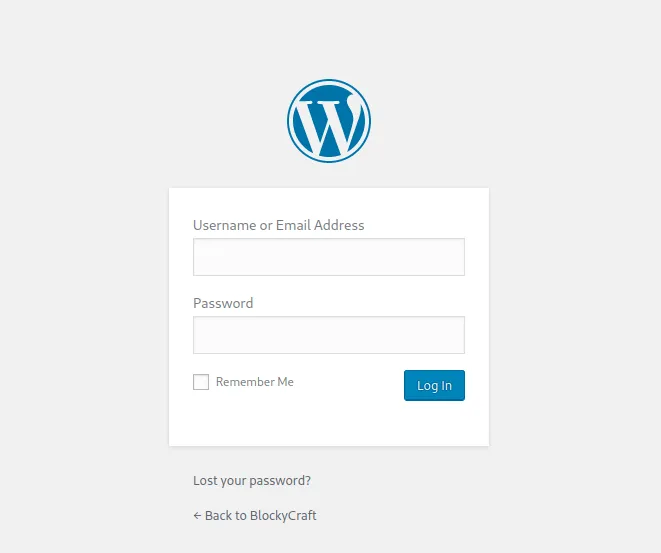 wordpress login page