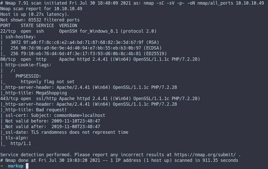 nmap allports scan