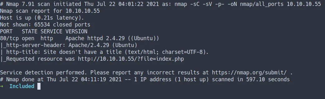 nmap allports scan