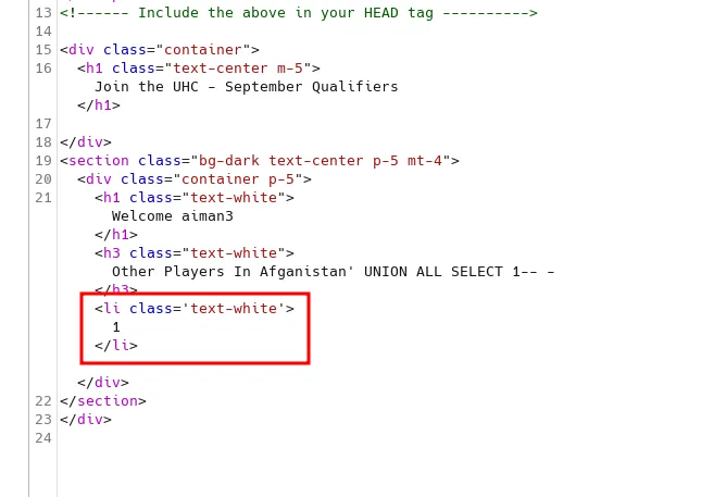 ouput of the number one