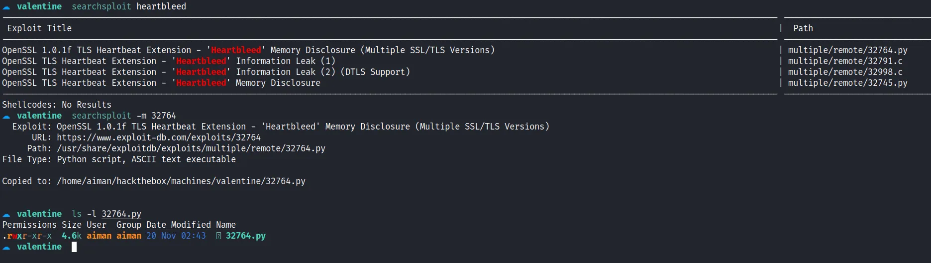 searchsploit heartbleed
