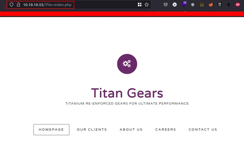 webpage has file parameter
