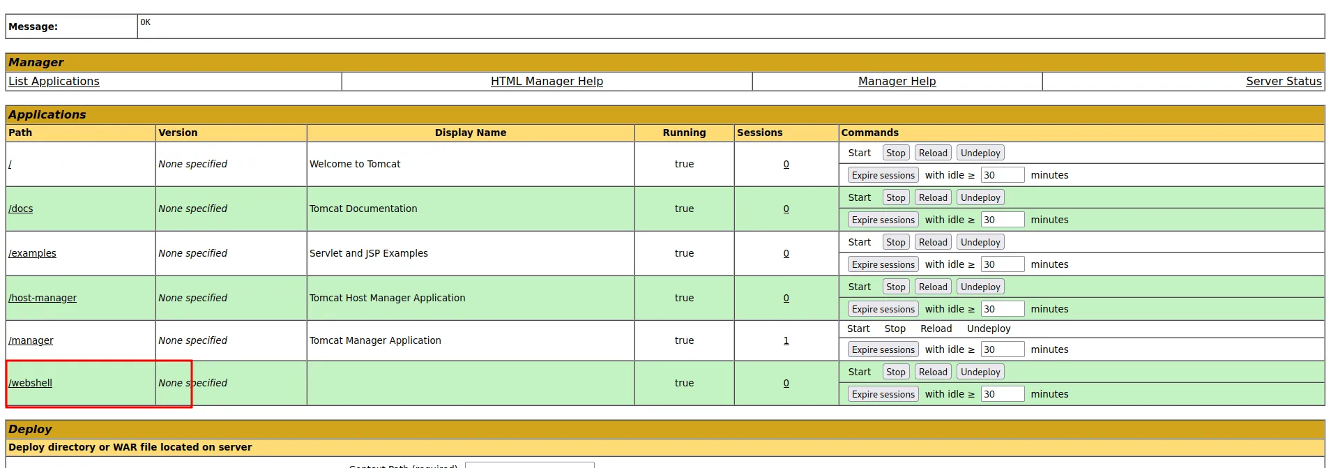 upload war webshell file