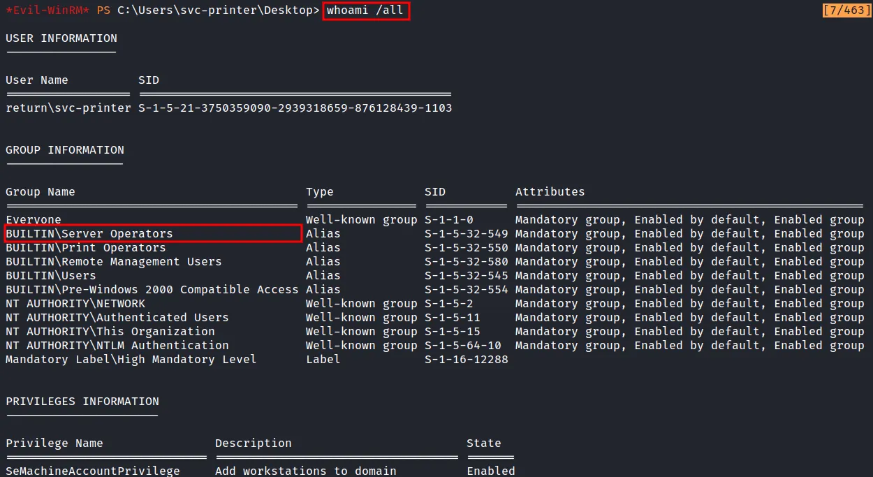 Server Operators group